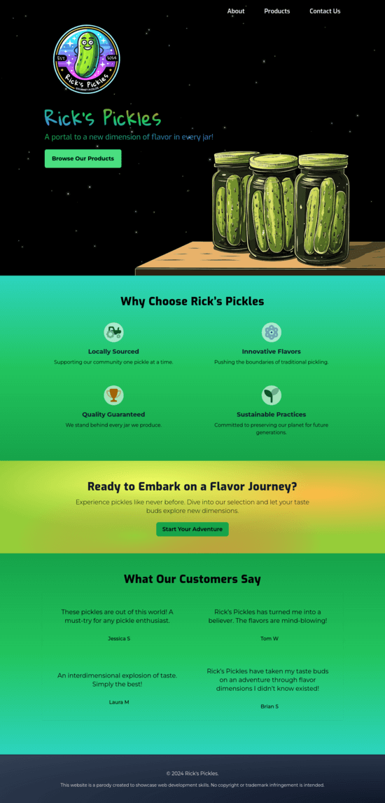 Site preview image of Rick's Pickles